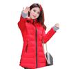 Medium and long cotton-padded clothes women's winter new gloves slim-fit hooded women's down cotton-padded jacket