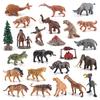 Simulation 24Pcs Ancient Era Set Model Prehistoric Animal Heavy Foot Giant Rhinoceros Saber Tooth Tiger Static Ornament
