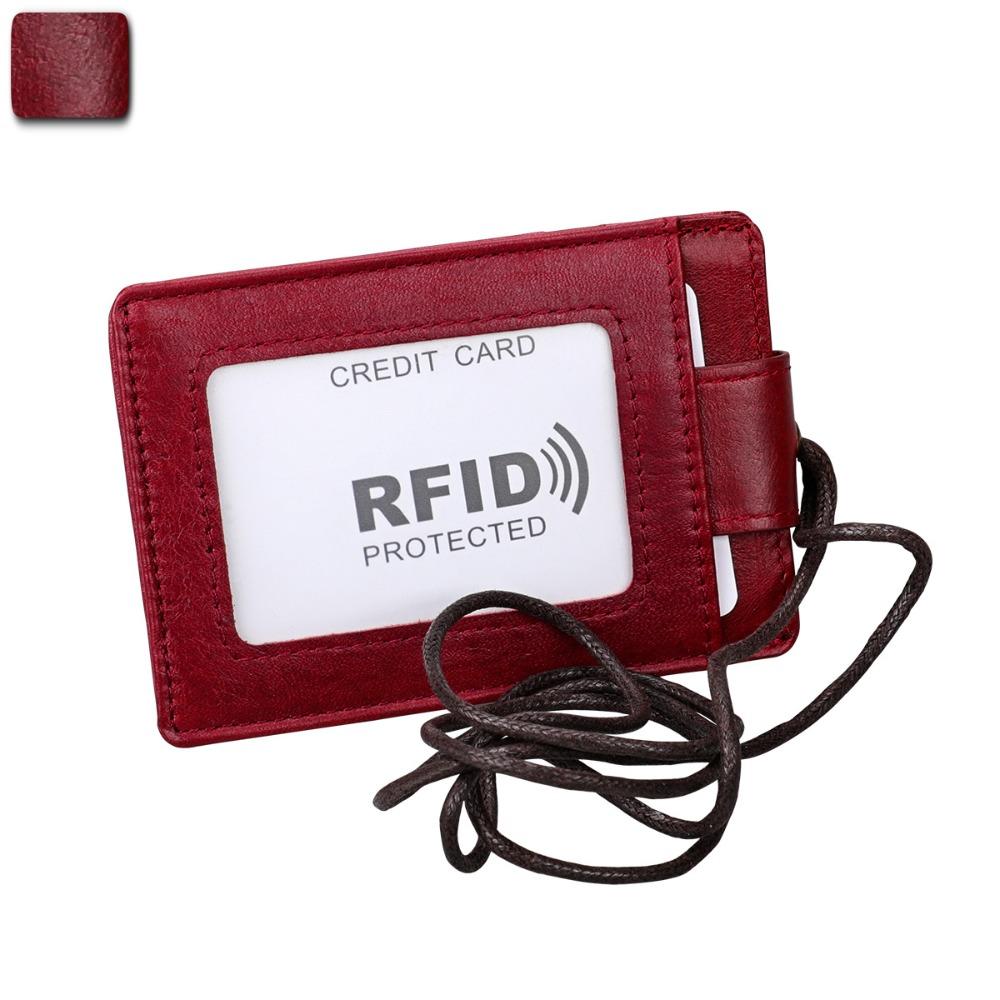 

Бейдж для удостоверения личности Держатель для ID-карты Блокировка RFID Держатели для рабочих карт Офис Школа красный