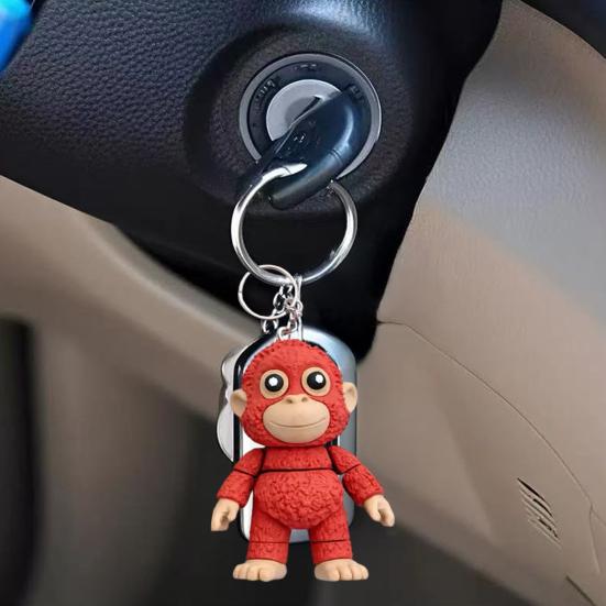 Keychain Punch Monkey His Tiny Plush Buddy Keychain Backpack Purse Car Bag Key Chain Pendant Accessories