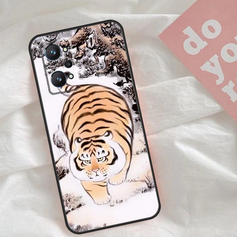 Cartoon Fat Tiger Case For Realme GT7 Pro GT6 C75 C65 C67 C61 C53 C55 C51 C35 C63 C71 15 11 12 13 14 Pro Plus