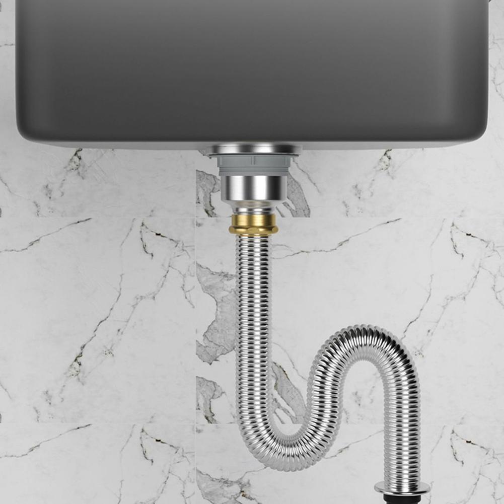 100 Cm Length Flexible Pipe Hose Stainless Steel Sink Drain