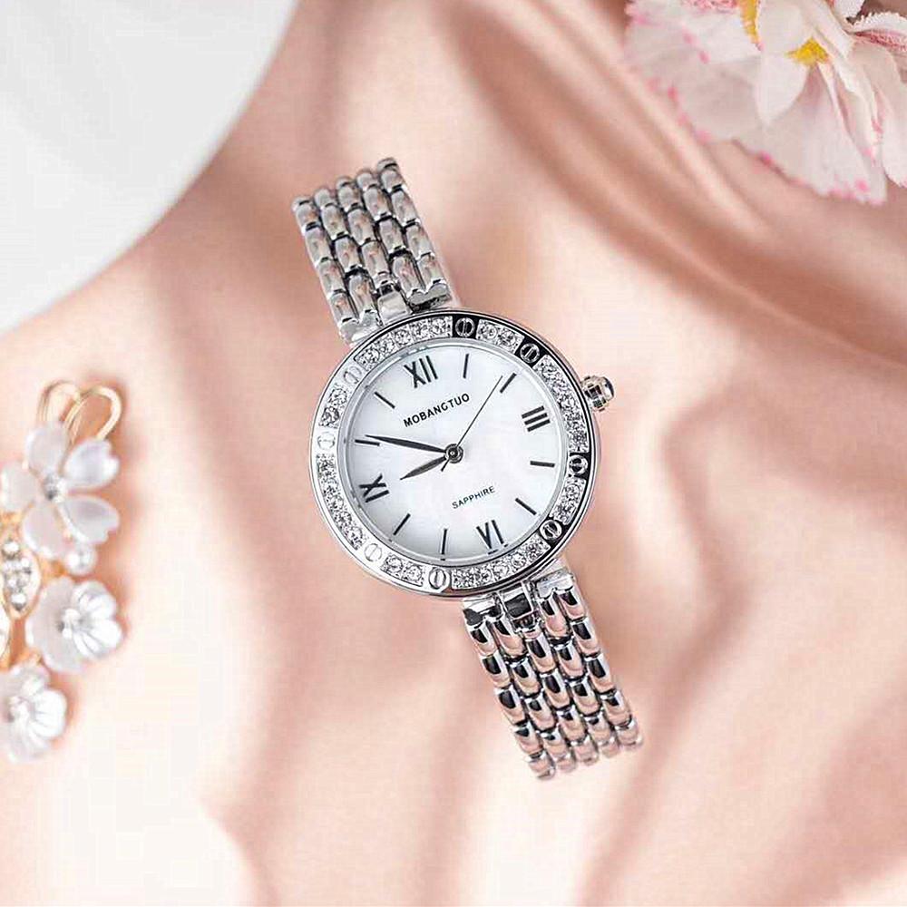 Montre Femme Fritillary Mode Bracelet Diamant Quartz Étanche Montre Métal Femme
