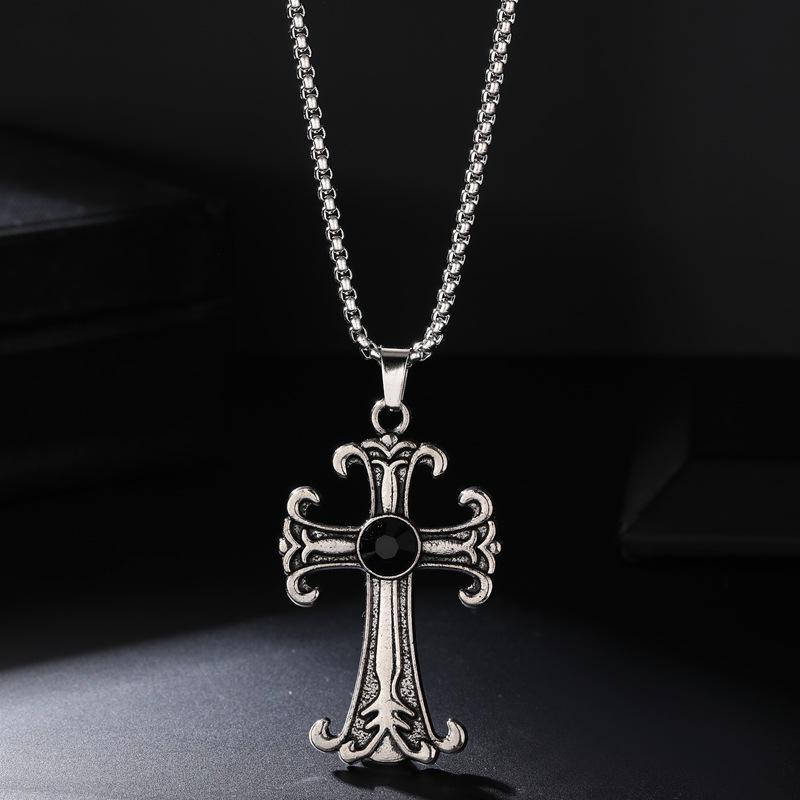Ретро Барокко Крест Подвеска Ожерелье: Стиль Хип-Хоп для Мужчин и Женщин