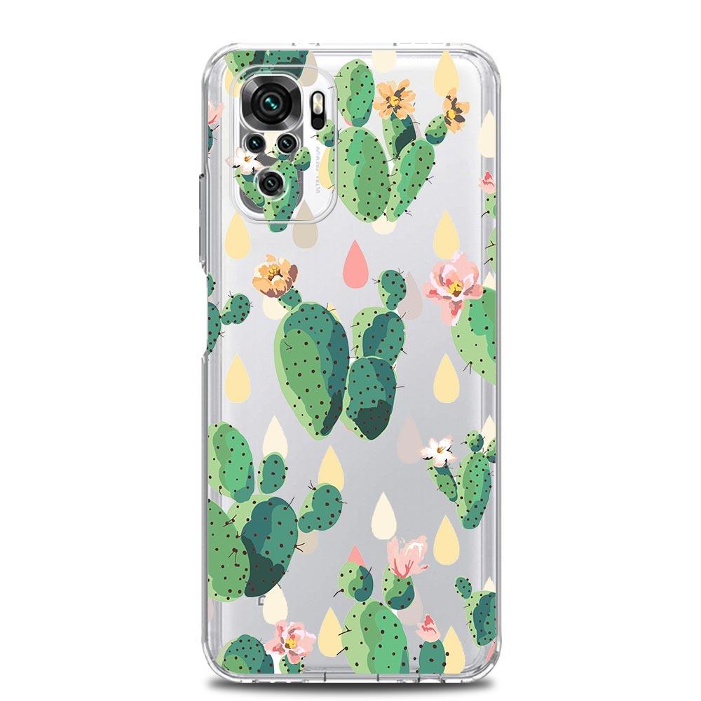 Cute Green Cactus Botany New Square Clear Phone Case For Xiaomi Redmi Note 12 11 9S 9 8 10 Pro+ 7 8T 9C 9A 8A K40 Gaming Cover