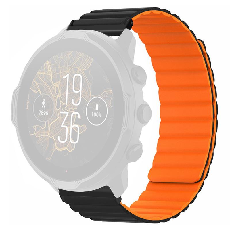 For Suunto Spartan Sport Wrist HR Baro/Suunto 7 Magnetic Band 24mm Silicone Watch Strap