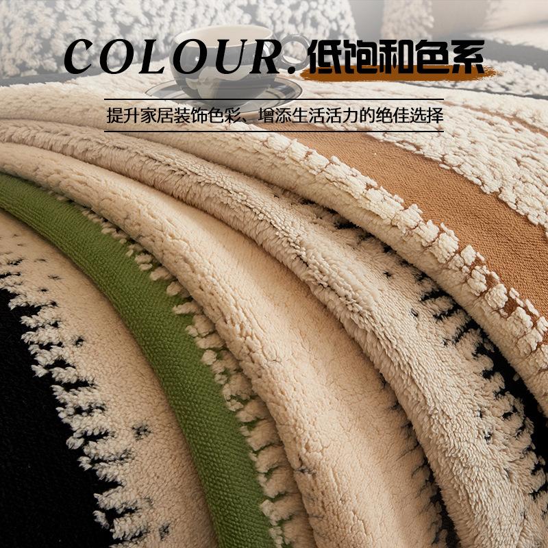 Vertical Shu Cotton Lint Sofa Cushion  New Autumn And Winter Thickened Non-Slip Sofa Cover Sofa Cover Cross-Border Special Supply
