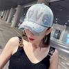 JYL TS DIY Denim Baseball Cap  Style Sun Protection Washed Denim