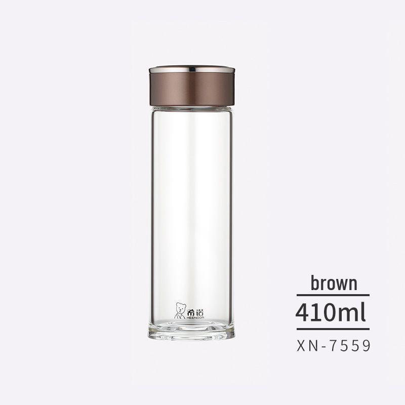 Xinuo 7559 Single-Layer Large Capacity Portable Glass Tea Cup for Men and Women 410ml