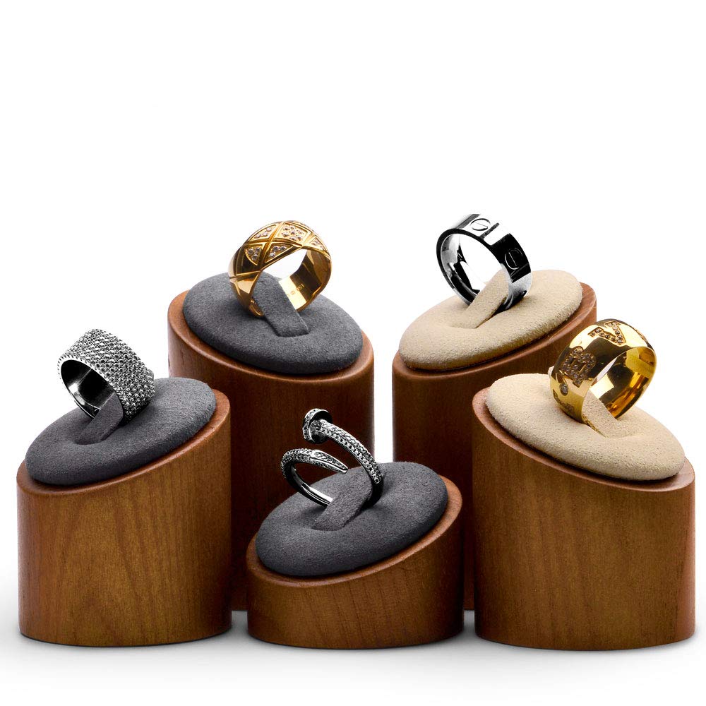 Oirlv Ring Ring Compatible with Eligible Bills SM09402 Stand, Wooden, Luxury, Stylish, Photography, Display, Storage, Holder, (Dark Gray)