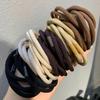 10PCS Brown Color Twill Elastic Rubber Hair Bands Korean Simple Hair Rope Stretch Women Girls Hair Ties Scrunchies Accessories