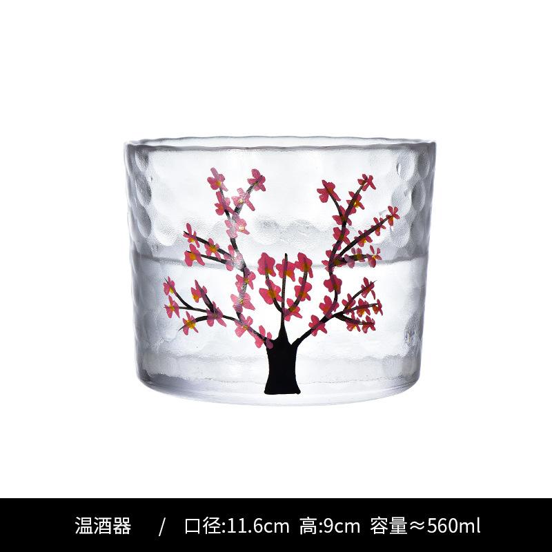 Japanischer Stil Sakura Weingläser Weindekanter Sake Krug Set Haushalt Weinwärmer Hotel Hochzeit Restaurant Bar Glas Set Geschenk