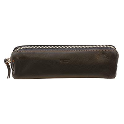 CCOMPANY LIMITED Maurice Pen Case, Large Capacity Pen Tray, Full Chrome Tanned Cowhide Leather Pencil Case (Navy)