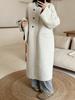 Loose version H version with scarf Loose double-sided wool coat, long thickened warm simple woolen coat