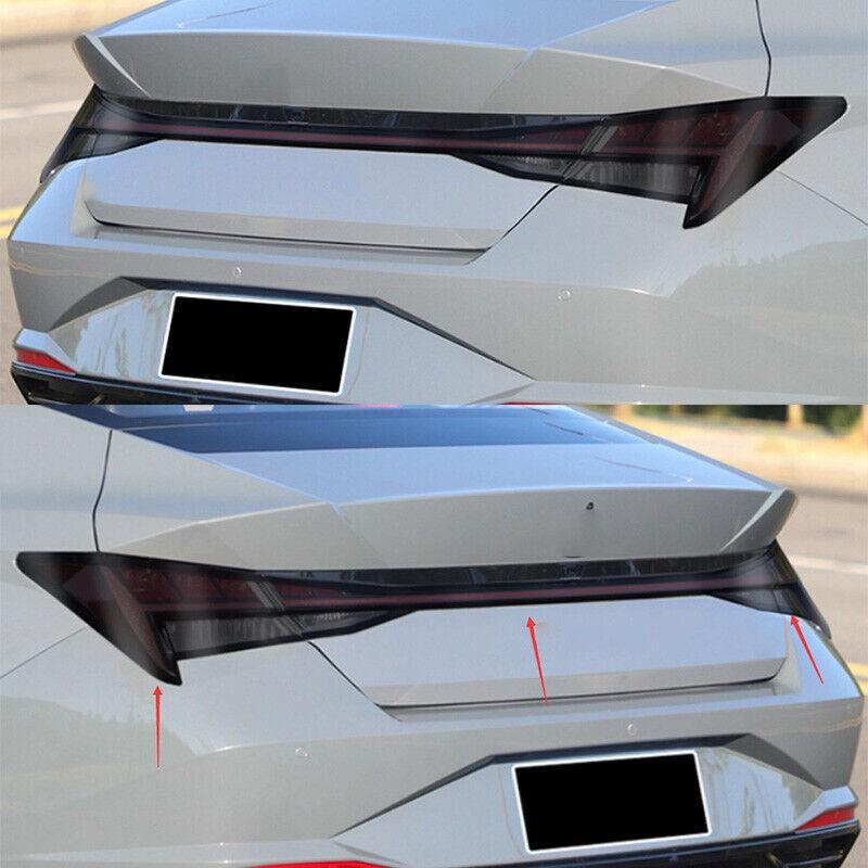 For Hyundai Elantra 2021-2023 Black TPU Rear Tail Light Lamp Sticker 8PCS Trim