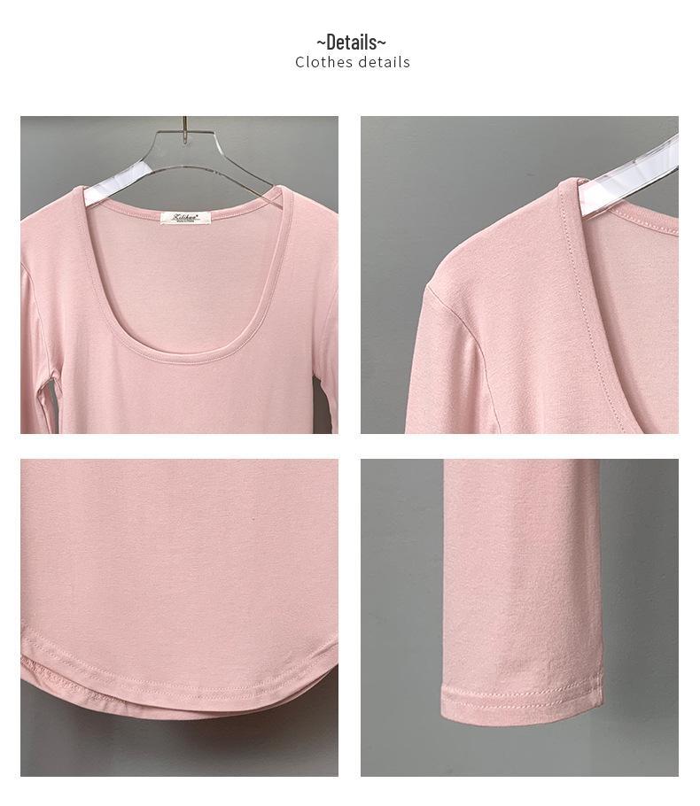 Dongdaemun Slimming Low-Cut Busty Long-Sleeve Women's Trendy T-Shirt