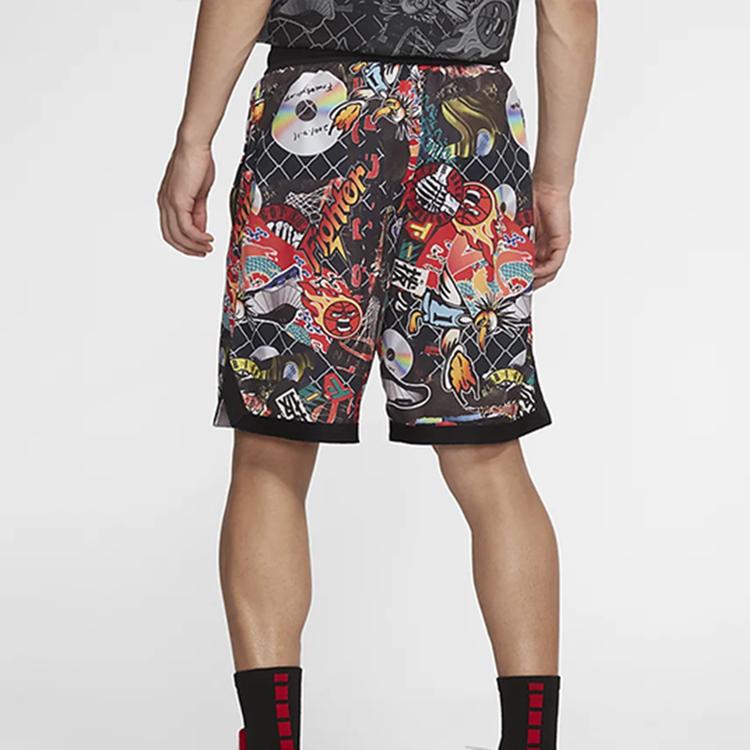Nike Graffiti Basketball Sports Shorts Men Bottoms Black Red CK1183-018