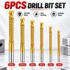 6pcs Highstrength Titanium-coated High-speed Steel Saw Blade Drill Bits Set For Stainless Steel Iron Wood Power Tool Accessories