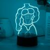 Touch Seven Color Gradient Muscle Male 3D Night Light, Desktop, Bedroom Atmosphere Decoration Light, Room Decoration Light