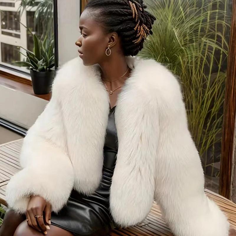 Faux fox fur coat Winter women outdoor keep warm jacket Fashion hight quality faux fox fur fur overcoat Female clothing