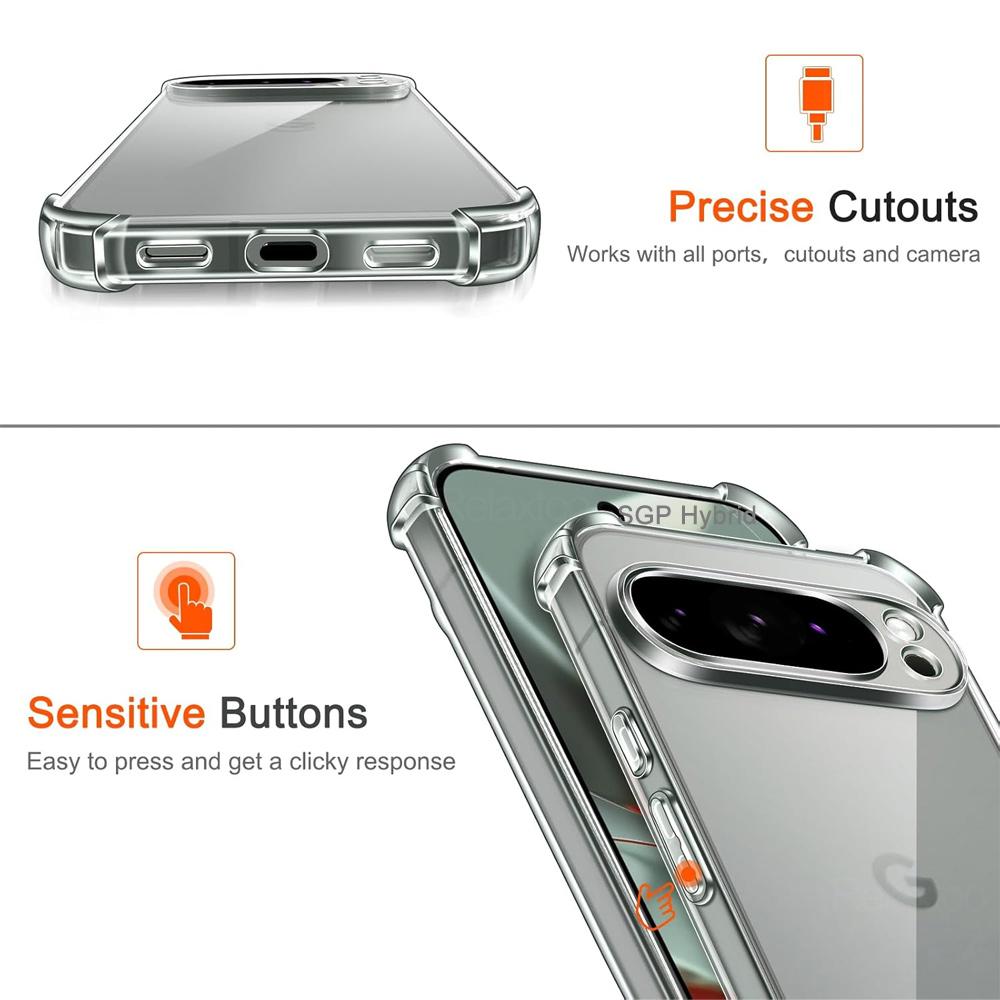 Shockproof Armor Case For Google Pixel 10 Pro XL Pixel10 Pixel10Pro Pixel10ProXL 5G Clear Silicone Phone Cover Transparent Funda