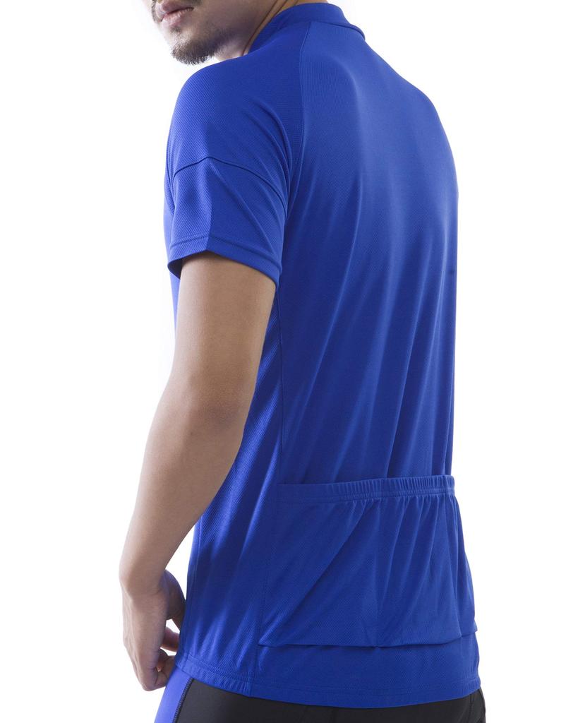 Welkruz Men's Short Sleeve Cycling Jersey, Cycling Apparel for Bicycles, Road Bikes, Summer Cycling, Jersey Shirt, Spring/Summer 2015 (Blue, L)