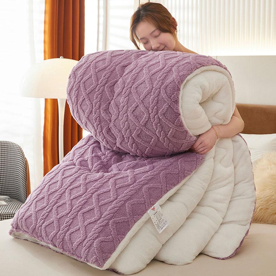 

Новое супер толстое зимнее теплое одеяло для кровати, утяжеленное кашемировое одеяло из искусственного ягненка, мягкое удобное теплое одеяло, одеяло 100x150cm small