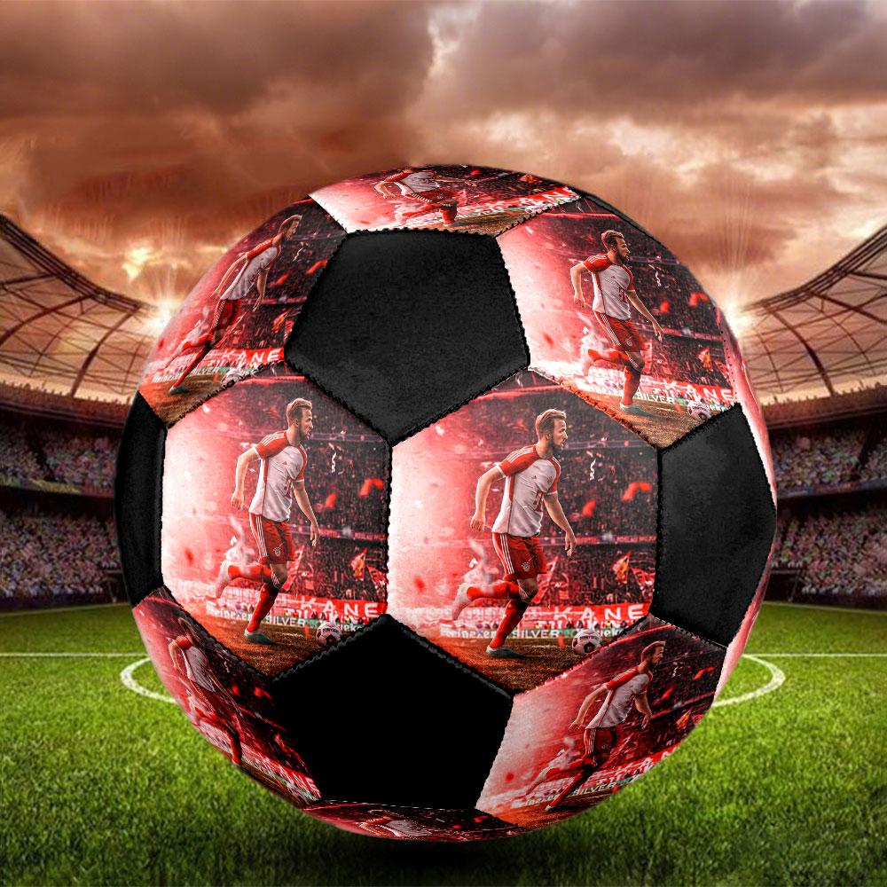 Harry Kane Printed Size 5 Soccer Ball, Machine-Stitched PVC, Durable & High Bounce, All Ages Fit, Fan Merchandise, Matches & Outdoor Use.