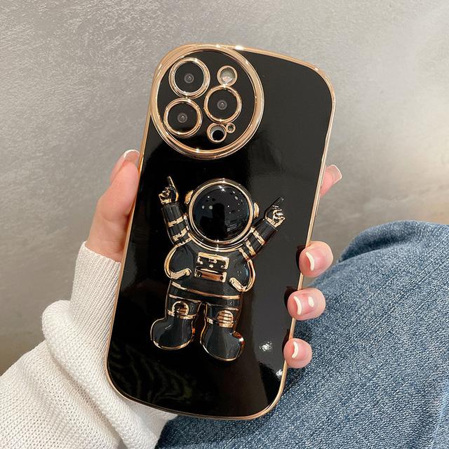 

Роскошный чехол-держатель для телефона с астронавтом для Iphone 13 12 11 Pro Max X Xr Xs Max 7 8plus, милый мягкий противоударный чехол с круглыми линзами
