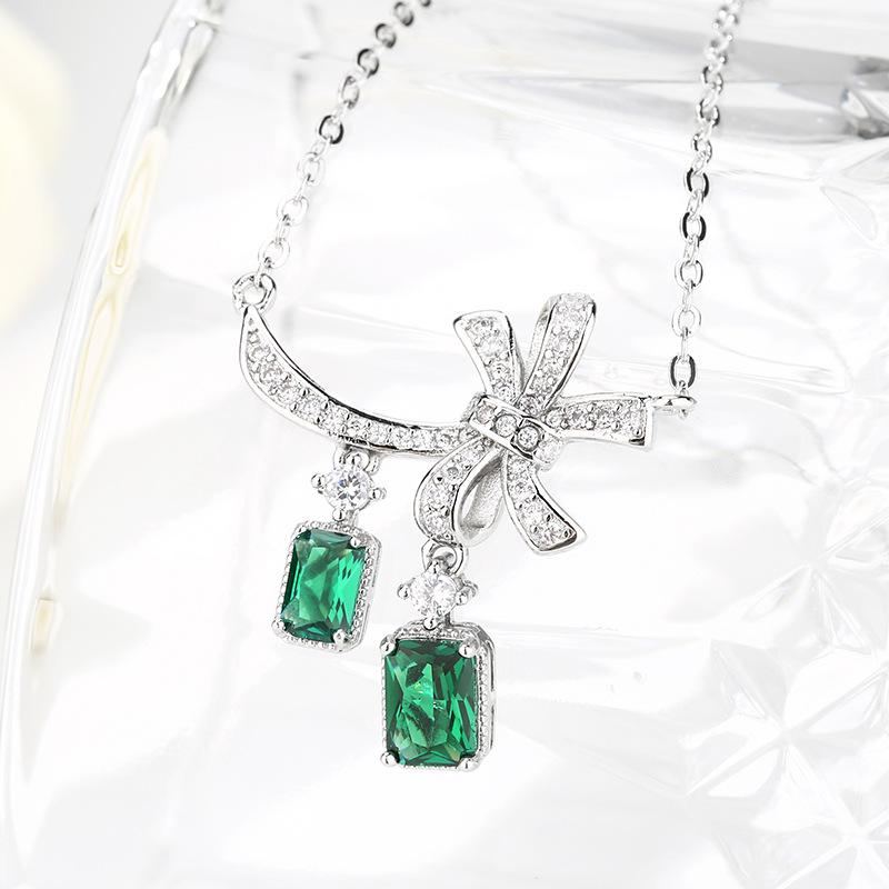 

Ювелирное колье Ювелирные изделия Рубин Циркон Подвеска Изумруд Бабочка Цепочка на ключицу Женская