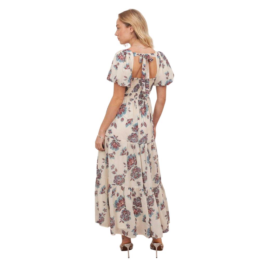 Rochie Maxi Florală cu Mâneci Bufante pentru Femei/Doamne Anaya With Love