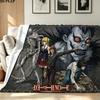 Anime DEATH NOTE Print Flannel Blanket High Quality Warm Comfortable Cover for All Seasons Perfect for Gifts Home Decor