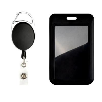 Black Retractable Badge Reel with Name Card Badge Holder Medical Badge Reel for Nurse Hospital Supplies Badge Reel Lanyard