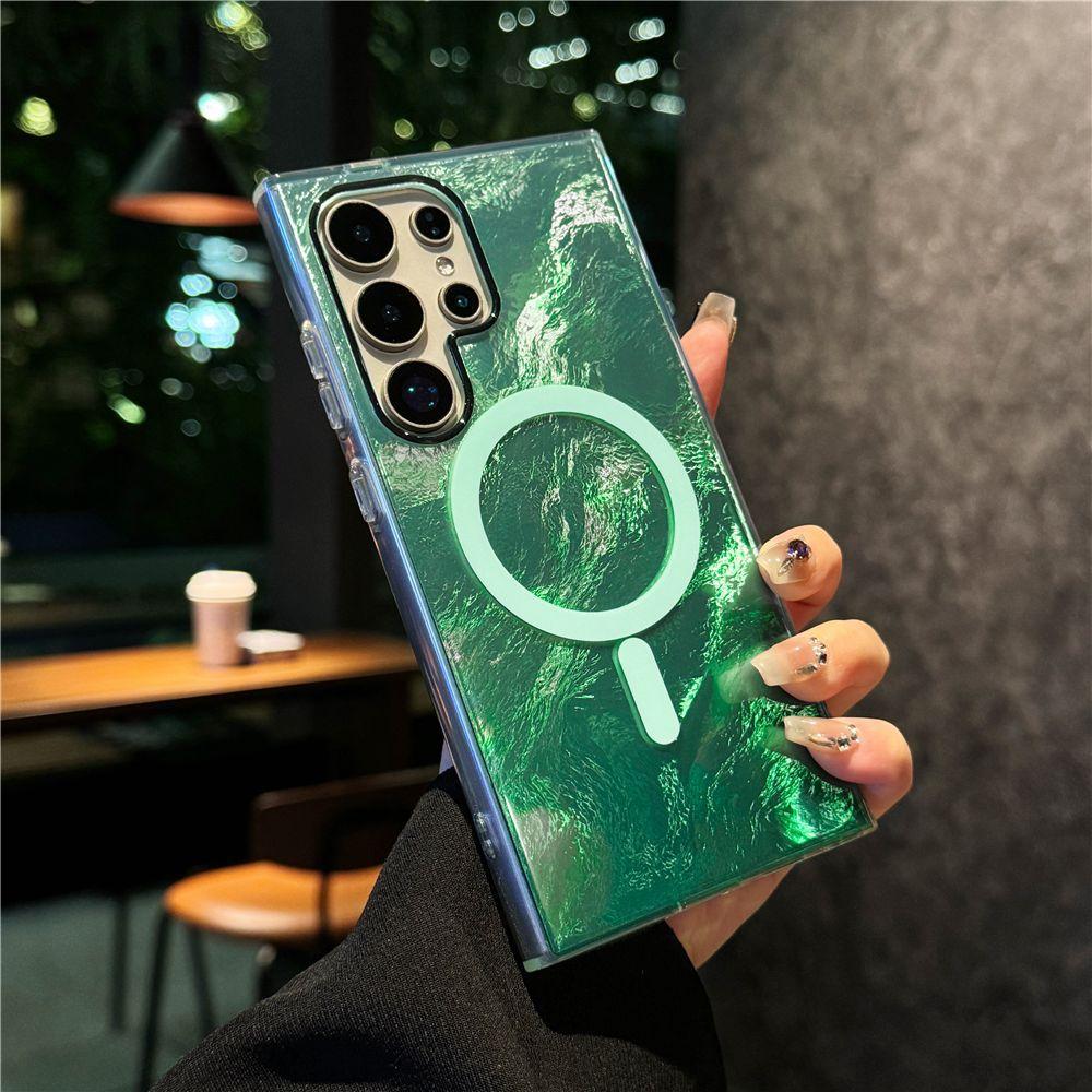 Suitable for Samsung S25 Mobile Phone Case High End Color Gradient S24fe Glacier Pattern Magnetic Suction Case S23plus Anti Fall