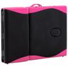Foldable 4 Zone Massage Table with Aluminum Frame Black and Pink