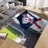 RB Leipzig Art Flannel Printed Carpet, Home Sofa Decoration for Living Room & Bedroom, Non‑Slip Play Flannel Floor Mat for Game Room
