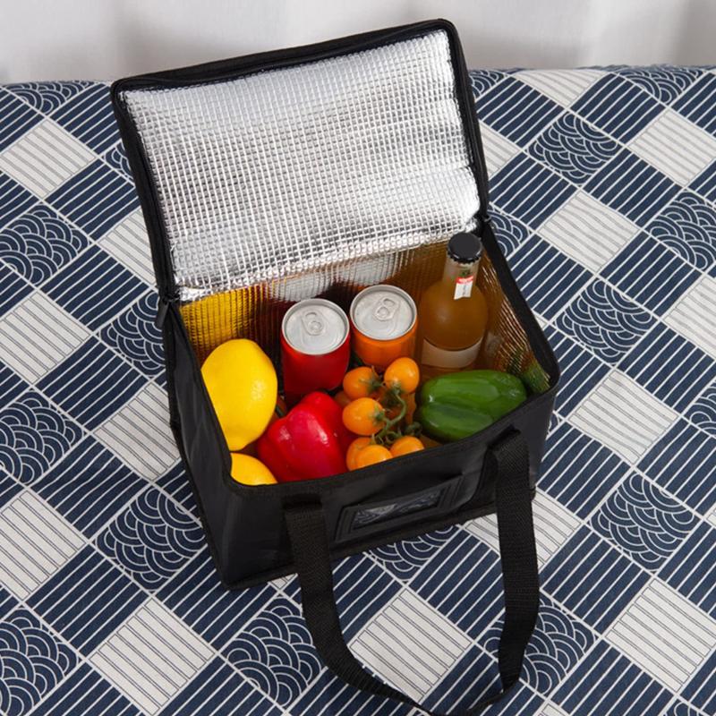 Large Insulated Thermal Tote Bag Zipper Cooler Storage Tote Bag For Food Delivery Camping Foil Lined Multi-Size