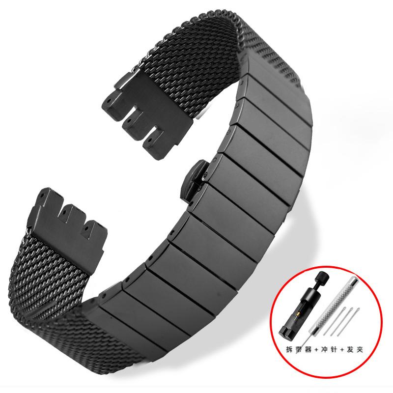 Per Swatch IRONY YAS112 /YGS749 Orologio da Uomo con Cinturino a Maglia Intrecciata in Acciaio Inossidabile Catena Cinturino in Metallo Serie YIS YVS 17mm 19mm 20mm 21mm