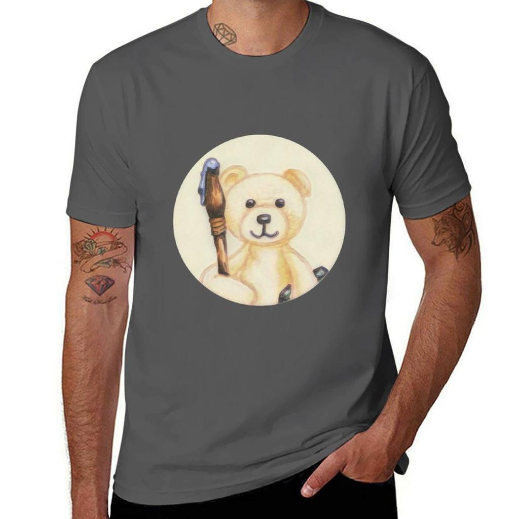 Bear With Brush Tshirt Running Gym Short Sleeve Sports Tee