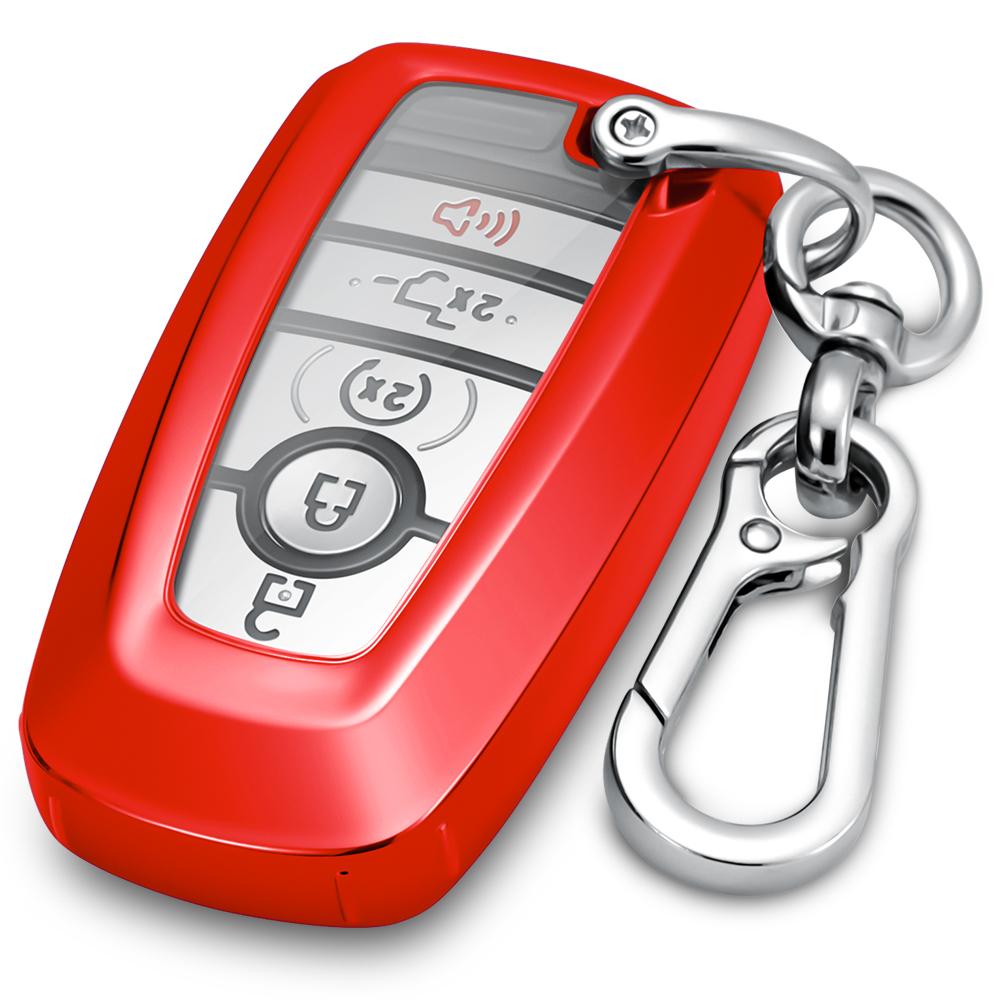 Key Fob Silicone TPU Cover Protective Case Fits for Ford F150 Edge Mustang Fusion Ecosport Explorer Expedition 5 Button