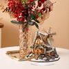 Waterproof Acrylic Holiday Crafts Gingerbread Log Cabin Ornament, 2D Table Decoration, Standing Christmas Ornaments Double Sided for Home Party