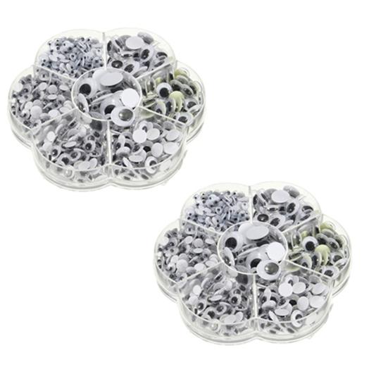 500Pcs/Box Mix 7 Sizes Self-Adhesive Round Googly Eyes for Doll Toy DIY Decor