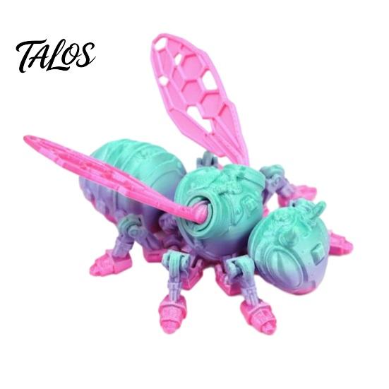 Mechanical Insect Figurine 3D Printed Cyberpunk Bee Figurine, Movable Joints Hornet Ornament, Articulated Wasp Fidget Toy, Stress Relief Desk Gift for