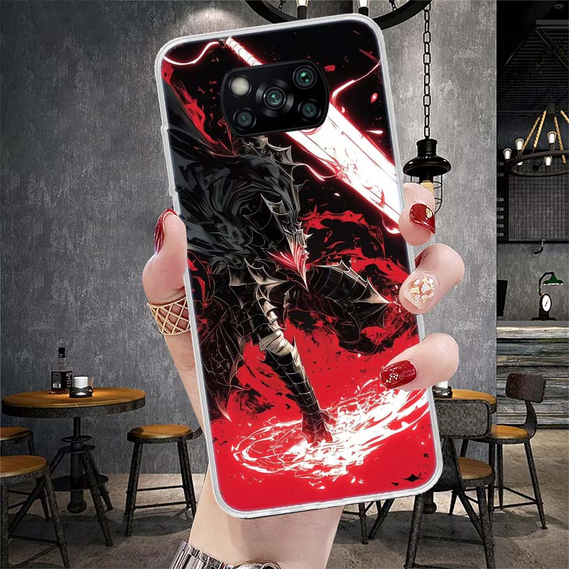 G-Guts B-Berserks Anime Soft Phone Case For Xiaomi Redmi 15C 15 13C 13 Poco X5 X6 X7 F7 Ultra M7 12C 12 10 10C 9C 9A 9T 9 Fundas