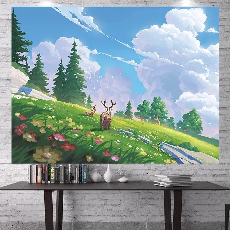 Warm Scenery Anime Sky Background Tapestry Bedroom Living Room Tapestry Home Wall Decoration Tapestry