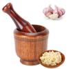 Wooden Grinding Bowl - Wooden Mortar Pestle Set, Household Kitchen Manual Garlic Masher, Ginger Spices Grinder Mortar and Pestle Set