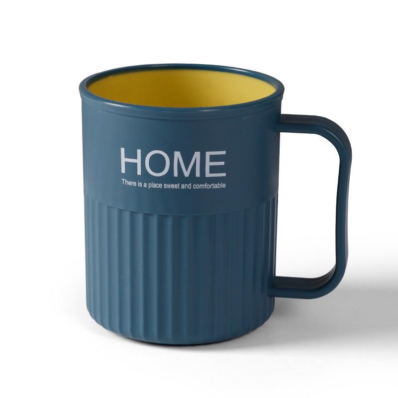 

1PC 500ML Bathroom Tumblers Cup for Bathroom Food Grade Travel Home Brush Cup Plastic Drinks Milk Coffee Beer Cups Water Mugs 500ML синий
