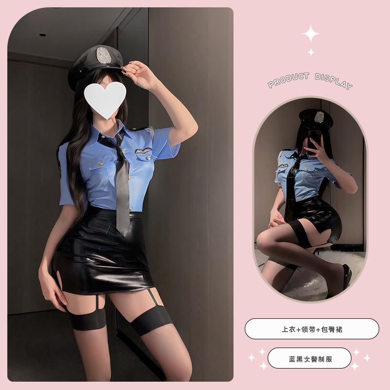 Sexy uniforme da hostess da capitano completo costume cosplay femminile desiderio puro live streaming host drag poliziotta cos suit nightclub