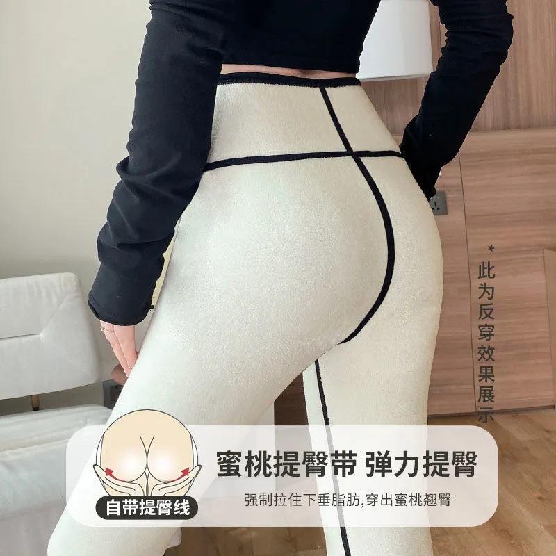 Thickened Lamb Wool Women's Outer Wear Winter Spring and Autumn Tight Thermal Cotton Pants Velvet Bottoming Yoga Barbie Pants