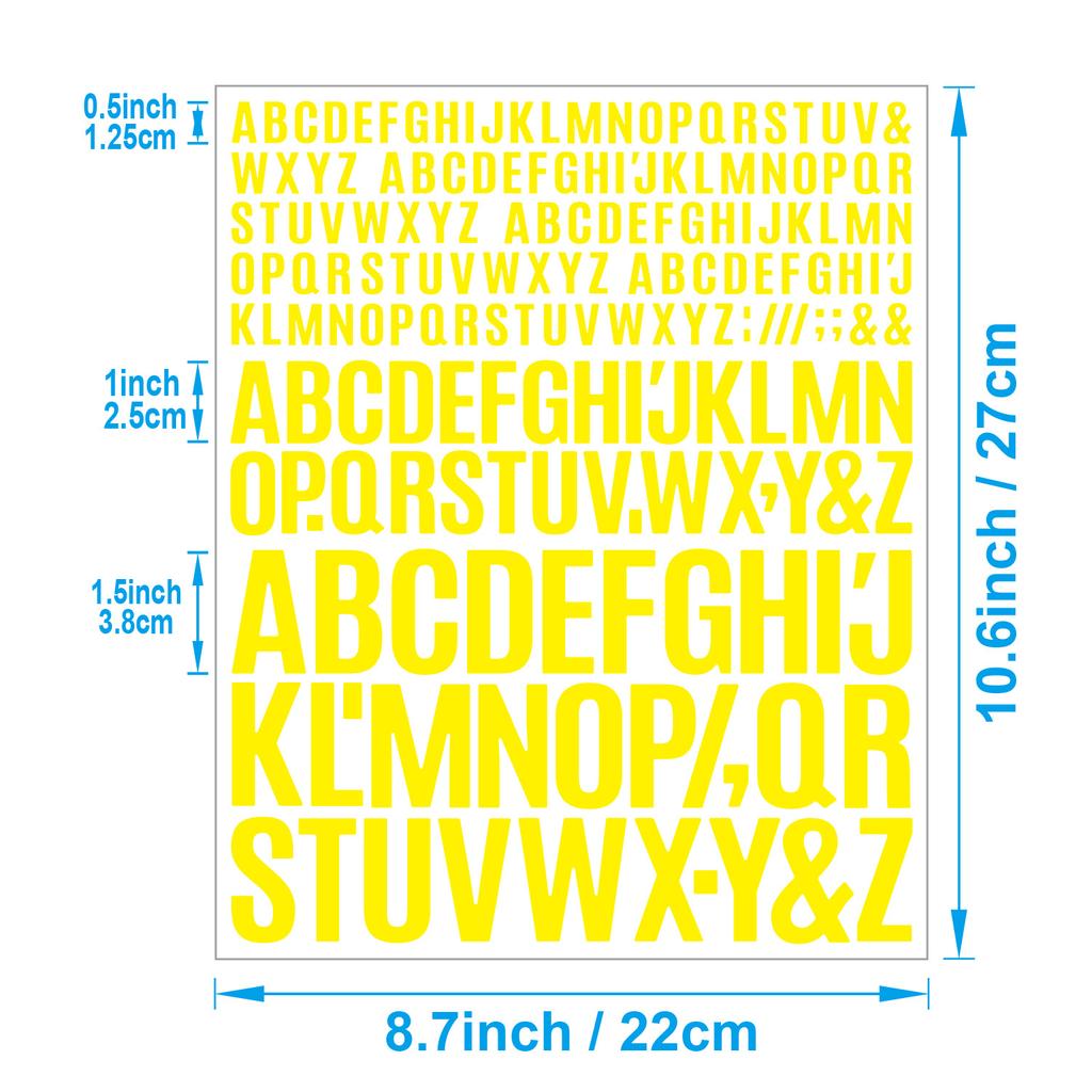 English Letter Stickers 0.5+1+1.5 Inch Scrapbook Holiday Greeting Card Decorative Handbook Letter Stickers